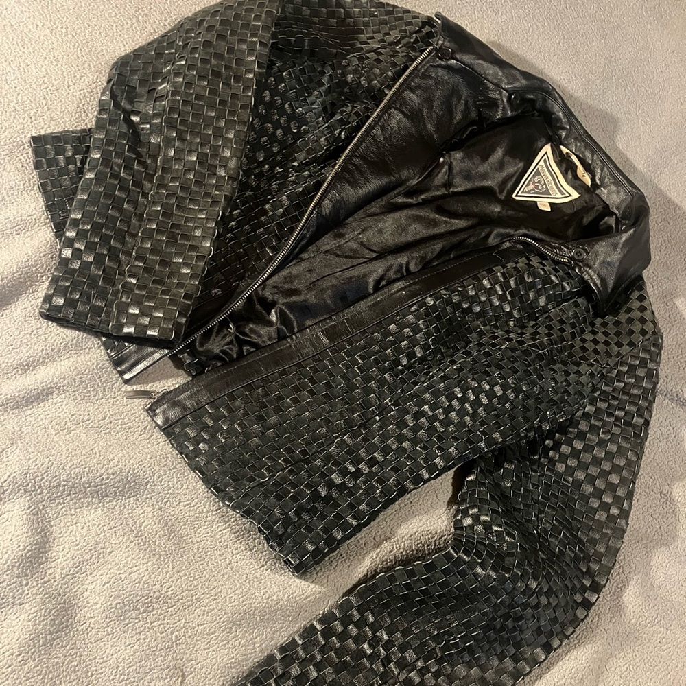 Vintage Genuine Leather Marvin Richards M Woven Jacket